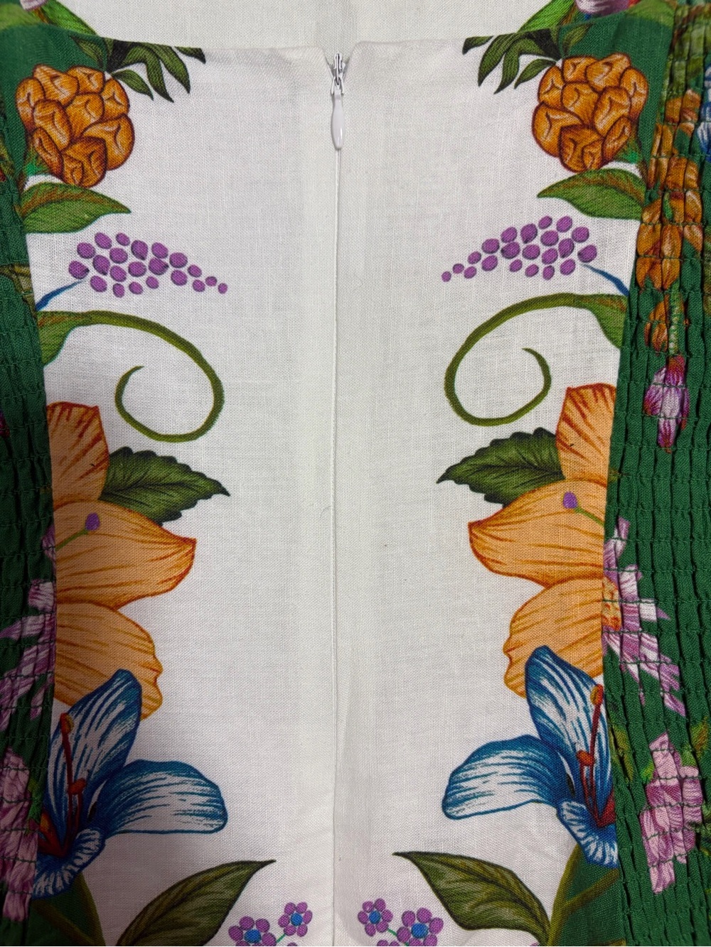 Farm Rio Sweet Bloom Dreamscape Linen Blend Midi Dress Green Floral XS SN332217 - Picture 7 of 11